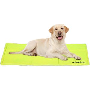 Relaxdays koelmat hond - koelkussen kat - groene koeldeken dieren - verkoelende mat puppy - 60 x 100 cm