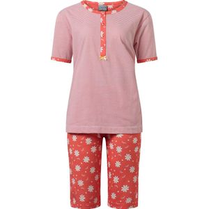 Lunatex - dames shortama 124191 - knoophals - rood - maat XXL