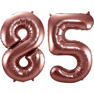 Folat Folie ballonnen - 85 jaar cijfer - brons - 86 cm - leeftijd feestartikelen