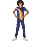 K3 verkleedkleding - verkleedpak regenboog blauw 6/8 jaar - maat 134