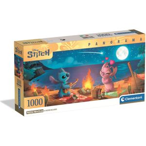Clementoni - Puzzel - 1000 Stukjes - Disney Stitch Panorama - Compact Box