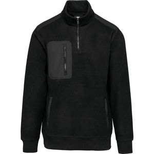 Pullover/Cardigan Unisex 4XL WK. Designed To Work 1/4-ritskraag Lange mouw Black 100% Polyester