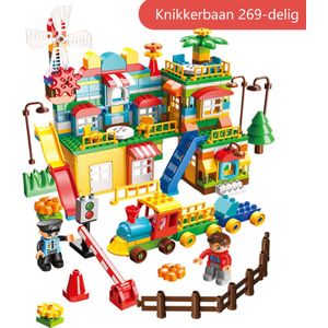Grote Bouwstenen 269 delig - Windmolenstad & Trein - Bouwblokken is compatibel met het bekende merk.