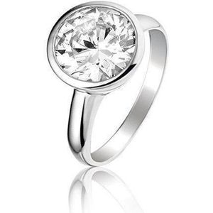 Montebello Ring Lene - Dames - Zilver Gerhodineerd - Zirkonia - ∅10 mm - Maat 54 - 17.2 mm