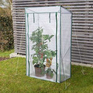 Hoberg Foliekas inclusief dwarsbalken en haringen, ideaal als broeikas, tuinhuis of als tomatenhuis, hoogwaardige PE-folie 140 g/m², afmetingen: 100 x 50 x 158/170 cm