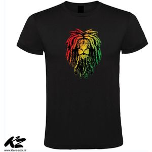 Klere-Zooi - Rasta Lion - Heren T-Shirt - L