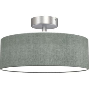 Briloner Leuchten FABRIC Plafondlamp Plafonnière - Stof - E27 - Ø 30cm - Grijs Satijn