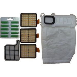 Mister Vac A923 18 x Fleece Stofzuigerzakken voor Vorwerk Kobold VK 135/136 - Hepa Filter - Motorfilter - 10 x Geurstokjes Groen