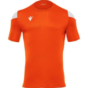 Macron Polis Shirt Korte Mouw Heren - Oranje / Wit | Maat: 3XL