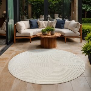 Muratap - Berlin - Vloerkleed - Crème - Laagpolig - 120 cm Rond