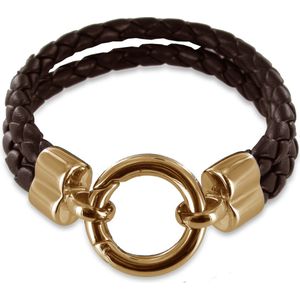 LOCKits 980100689 - Leren Armband - 19 cm - Bruin