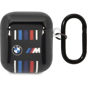 BMW M-Line Colored Lines AirPods Case - Geschikt voor Apple Airpods 1 & 2 - Zwart