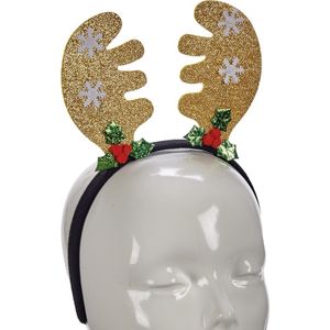 Krist+ kerst diadeem/haarband - rendier gewei - 22 cm - kerstaccessoires
