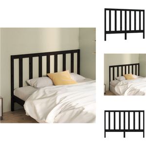vidaXL Houten Hoofdeinde - Klassieke Uitstraling - Hoofdbord voor Bed zonder Hoofdeinde - 156 x 4 x 100 cm - Zwart - Bedonderdeel