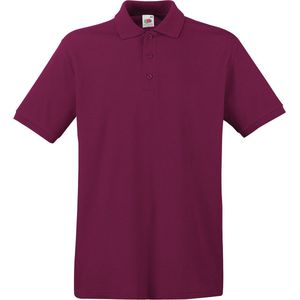 Fruit of the Loom poloshirt premium - bordeaux rood - heren - katoen - 180 grams L