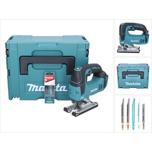 Makita DJV 182 ZJ accu-decoupeerzaag 18 V borstelloos + 5-delige decoupeerzaagbladenset + Makpac - zonder accu, zonder oplader