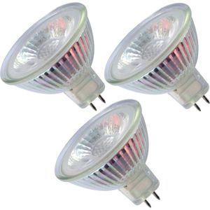 Trango Set van 3 LED-lampen MR16-NT3*3 met MR16 fitting ter vervanging van conventionele halogeenlampen MR16 I GU5.3 I G4 12 Volt 3000K warm witte gloeilamp, reflectorlamp, LED-lampen
