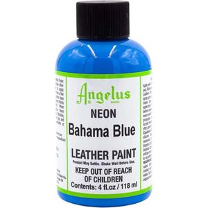 Angelus Leather Acrylic Paint - textielverf voor leren stoffen - acrylbasis - 118ml - Neon - Bahama Blue