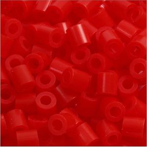 Strijkkralen, afm 5x5 mm, gatgrootte 2,5 mm, medium, lichtrood (32225), 1100 stuk/ 1 doos