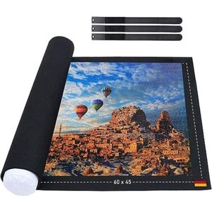 Puzzelmap - 3-in-1 extra zacht, antislip - puzzel 500, 200, 100 stukjes, puzzelmat, puzzelmap om op te bergen, puzzelmat en rolmat tot 60 x 45 cm