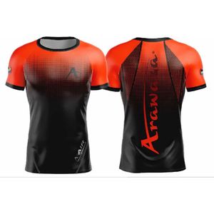 T-shirt Arawaza | dry-fit | zwart-oranje (Maat: XS)