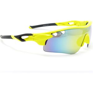 MILAN GIALLO - Matt Geel Polorized Sportbril met UV400 Bescherming - Unisex & Universeel - Sportbril - Zonnebril voor Heren en Dames - Fietsaccessoires