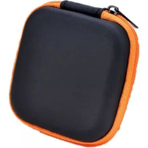 Oortjes opberg hoesje - Case - Etui - Organizer - Voor oordopjes en laadkabels - USB - Oranje