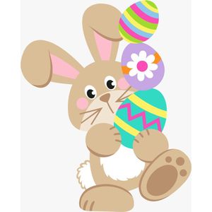 PAASHAAS raamsticker herbruikbaar - Pasen - Happy Easter - Paashaas - Paaseieren - raamdecoratie