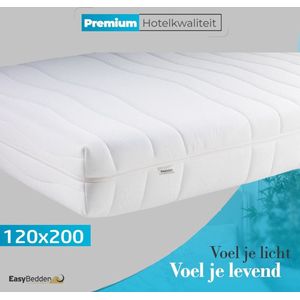 Easy Bedden - 120x200 - 14 cm dik - 7 zones - Koudschuim HR45 Matras - Afritsbare hoes - Premium hotelkwaliteit - 100 % veilig