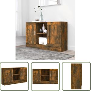 The Living Store Dressoir 120x30,5x70 cm bewerkt hout gerookt eikenkleurig - Dressoir - Houten Dressoir - Vintage Dressoir - Landelijk Dressoir - Tv Meubel