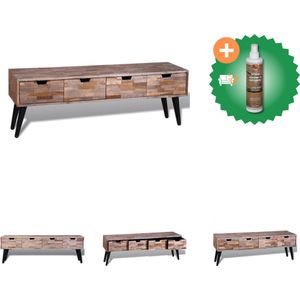 vidaXL Tv-meubel met vier lades gerecycled teak - Kast - Inclusief Houtreiniger en verfrisser