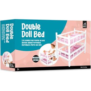 Braet Dubbel Poppenbed - stapelbed - Hout - witte kleur