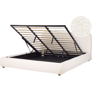 BLAGNAC - Bed met opbergruimte - Wit - 180 x 200 cm - Bouclé