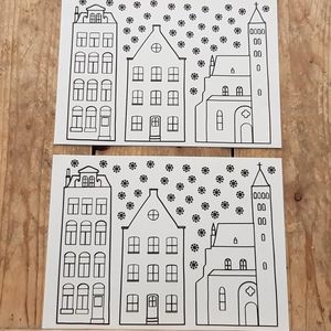 kerst kersthuisje Sticker Raamsticker | herbruikbare Stickers | Herbruikbaar Statisch hechtend huisjes raamdecoratie decoratie versiering raam kerstmis sint sinterklaas piet 2 vel zoals afgebeeld