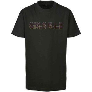Mister Tee - Girls Rule Kinder T-shirt - Kids 110/116 - Zwart