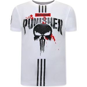 Punisher T-shirt Heren - Wit