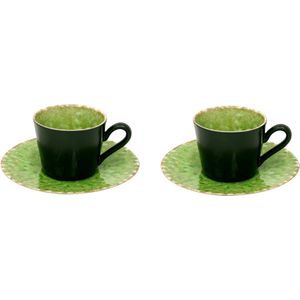 Costa Nova Riviera kofffiekop & schotel Tomate Groen set van 2 - 11,7 cm