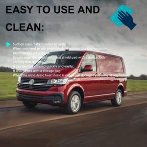 Thermomatten VW T5 T6, thermische mat voor camper, zonwering voor de voorruit, premium aluminium vlies, uv-bescherming, verbeterde VW-zonwering voor de voorruit (VW T5)