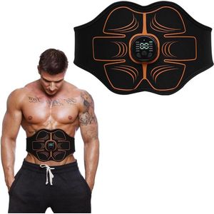 Buikspiertrainer elektrische EMS buiktrainer voor thuis - buikstimulator spierstimulator - 10 modi en 30 intensiteiten - sporttoestellen thuis voor mannen en vrouwen Buikspiertrainer elektrische