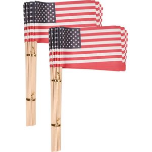 Zwaaivlaggetjes - Amerikaanse vlag - 100 stuks - Amerika - 4th of July - USA