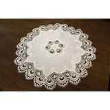 Unique Living - Tafelkleed - 90 cm Rond - Grofkant Wit