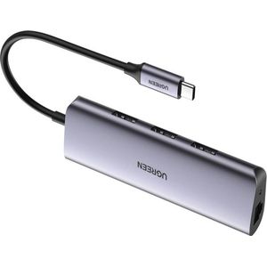 UGREEN Hub USB-C naar 3x USB 3.0/RJ45 Gigabit Ethernet 1000Mbps/5V Micro USB Adapter