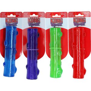 Kong squeezz - Hondenspeelgoed - Stick - Medium - Rood - Groen - Blauw - 18CM - 1ST