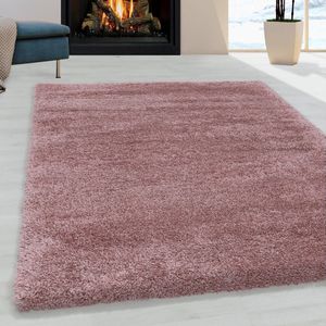 Flycarpets Luna Vloerkleed - 200x290cm - Roze - Hoogpolig