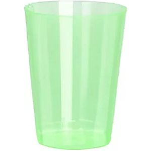 Excellent Houseware Beker - 6x - groen - kunststof - 280ml - herbruikbaar glas