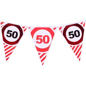 Vlaggenlijn ''50'' - Abraham/Sarah - 50 jaar - Slinger  - 3 meter