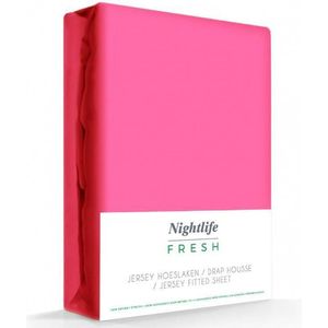 Nightlife Concept Jersey hoeslaken 150 gram 140x200 + 30 - 100% Katoen (stretch) - Roze