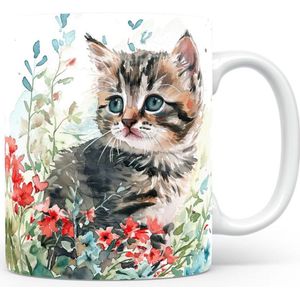Mok met Siberian Kat Beker voor koffie of tas voor thee, cadeau voor dierenliefhebbers, moeder, vader, collega, vriend, vriendin, kantoor