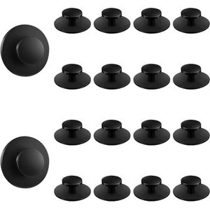 Allecto Premium - Zelfklevende ladeknoppen set van 20 stuks - Trekgreep voor kasten - Plastic ladehandgrepen in zwart - Eenvoudig te monteren.