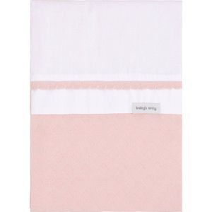 Baby's Only Gebreid baby dekbedovertrek ledikant - baby deken Reef - Misty Pink - 100x135 cm - 100% ecologisch katoen